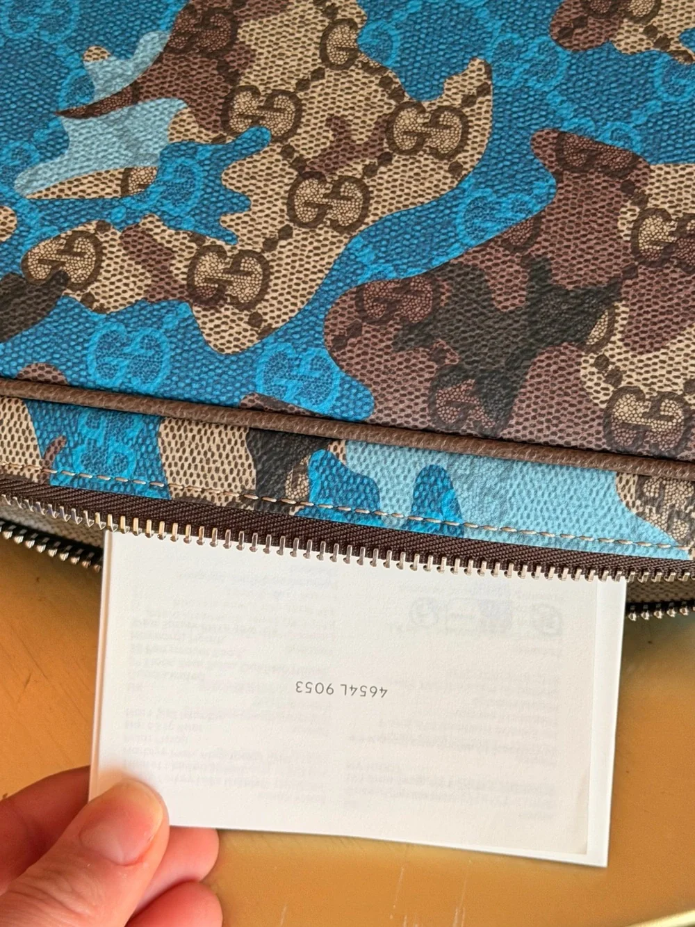 Gucci Blue and Brown Camouflage GG Supreme Messenger Bag